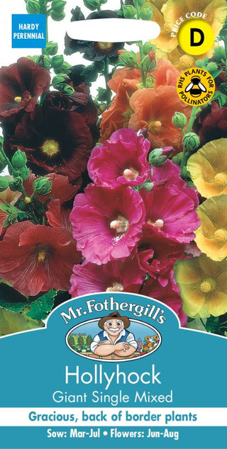 Mr Fothergills Hollyhock Giant Single Mixed