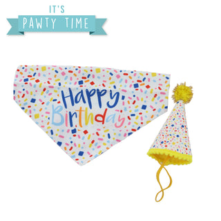 Pawty Sprinkle Hat With Bandana Set