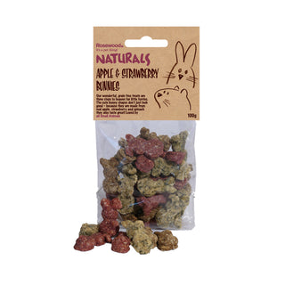 Rosewood Naturals Apple & Strawberry Bunnies 100g