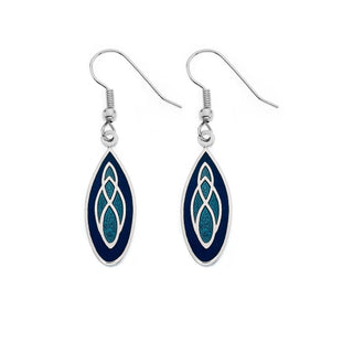 Earrings - Celtic Knot Small Tear Drop Blue & Turquoise