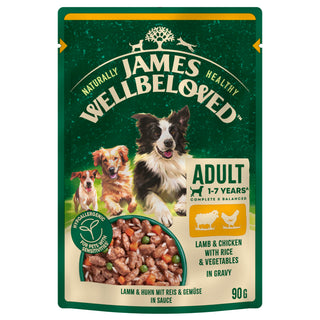 James Wellbeloved Adult Lamb & Chicken in Gravy Pouch