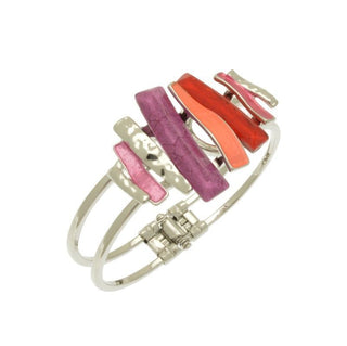 Fuchsia, Rose and Orange Layered Mix Bracelet