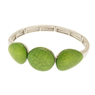 Lime Green Marble Resin Elasticated Bracelet