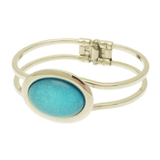 Turquoise Marble Resin Hinged Bangle