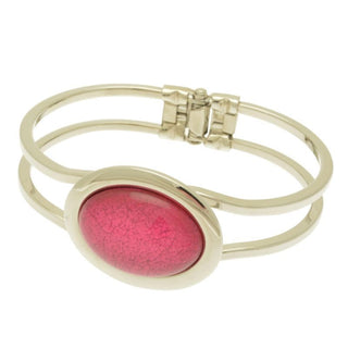 Pink Marble Resin Hinged Bangle