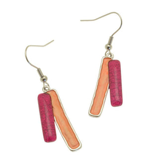 Pink and Orange Dangly Earrings