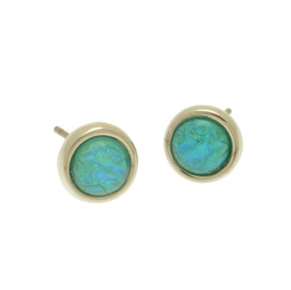 Mint Green Iridescent Resin Stud Earrings