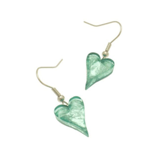 Mint Green Heart Earrings