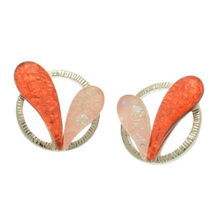 Coral Duo Heart Earrings