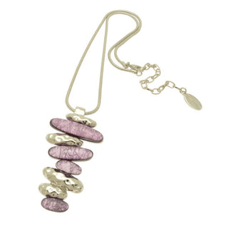 Mauve and Silver Layer Necklace