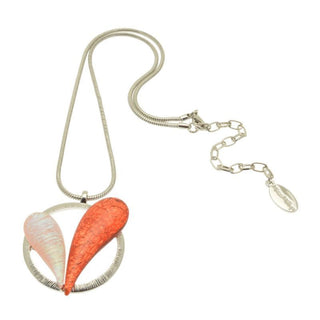 Coral Duo Heart Necklace