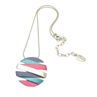 Blue, Turquoise and Pink Disc Necklace