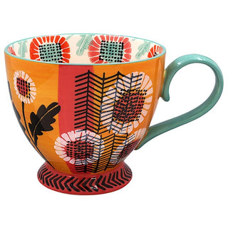 Handpainted Footed Mug Yellow