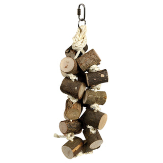 Naturals Rope Log Cluster Parrot Toy