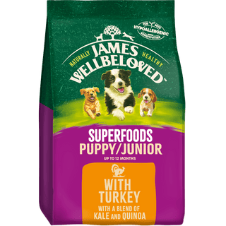 James Wellbeloved Superfoods Puppy/Junior Turkey with Kale & Quinoa