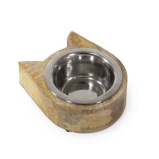 Wooden Cat Bowl 190ml