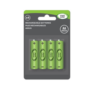 Smart Solar 1.2V AA Ni-MH 600mAh Rechargeable Battery 4 pk