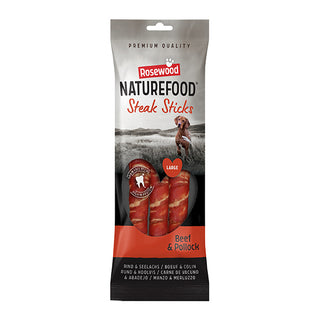 Naturefood Dog Treats Steak Sticks Beef - Large 3pc