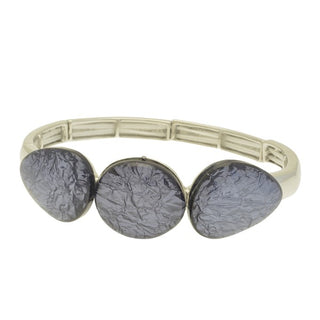 Grey Foil Resin Elasticated Bracelet