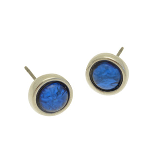 Cobalt Blue Foil Stud Earrings