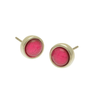 Pink Marble Resin Stud Earrings