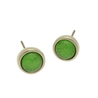 Mid Green Marble Stud Earrings