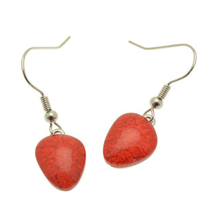 Red Pebble Earrings