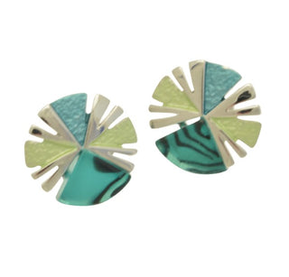 Green Segment Earrings