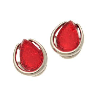 Red Resin Nugget Earrings