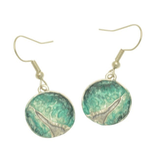 Green Textured Inlet Earrings