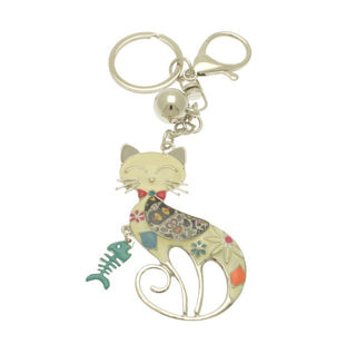 White Cat Keyring