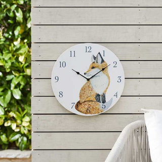 Outside In Painted Wall Clock Fox