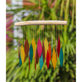 Glass Windchime 'Leaves' - Assorted Colours