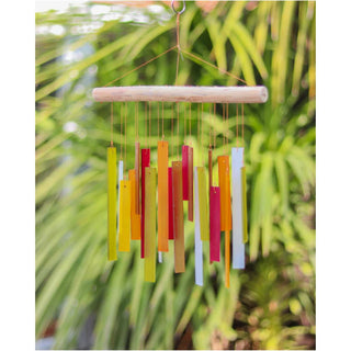 Glass Windchime Simple Rectangle Sunset