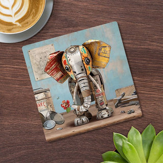 Scrap Art Coaster Elephant