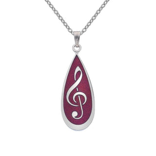 Necklace Treble Clef Red