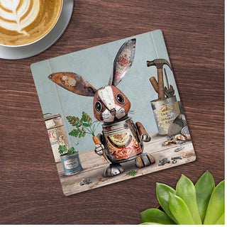 Scrap Art Coaster Rabbit