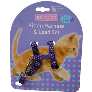 Hemmo & Co Spotty Kitten Harness Lead Set