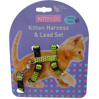 Hemmo & Co Spotty Kitten Harness Lead Set