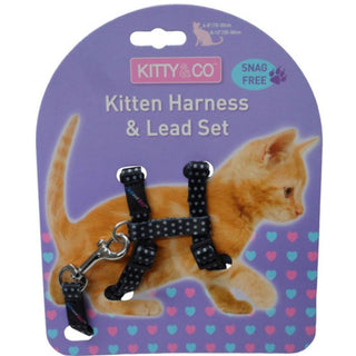 Hemmo & Co Spotty Kitten Harness Lead Set