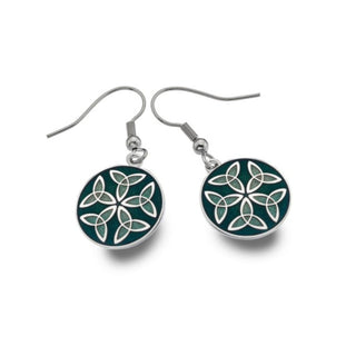 Earrings - Celtic Trinity Knots Green