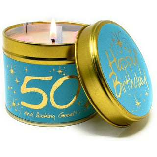 Lily Scented Tin Candle - Happy Birthday