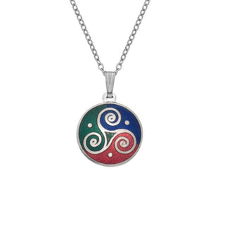 Necklace - Celtic Triskele Red, Green & Blue