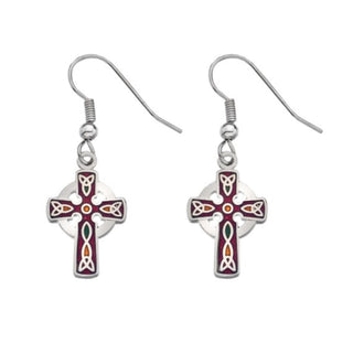 Earrings - Celtic Cross Red