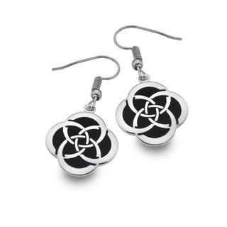 Earrings - Celtic Circles & Slim Knot Black