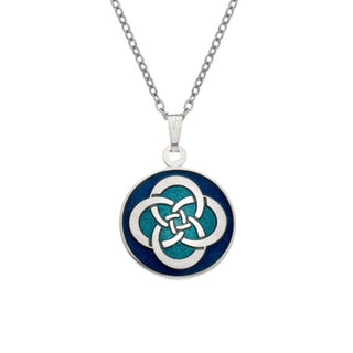 Necklace - Celtic Knot Circles Blue & Turquoise