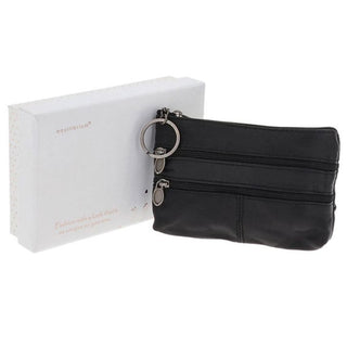 Equilibrium Leather Oblong Keyring Purse Black