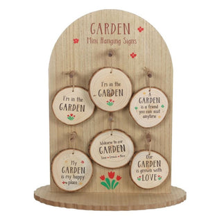 Garden Wood Slice Mini Hanging Sign