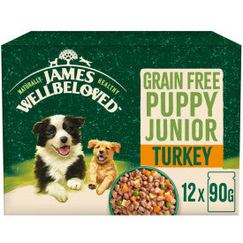 James Wellbeloved Grain Free Puppy Turkey in Gravy Pouch