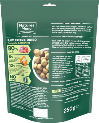 Natures Menu Freeze Dried Food Lamb 80/20